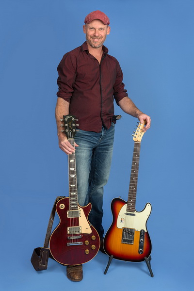 Jeb Rault- with his Guitars