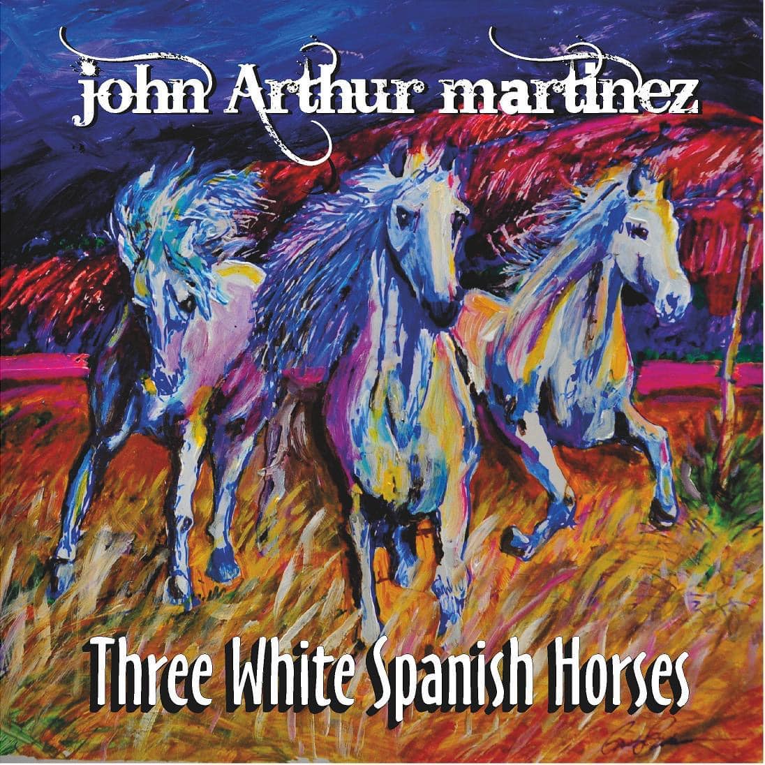 John Arthur Martinez - Three White Spanish Horses