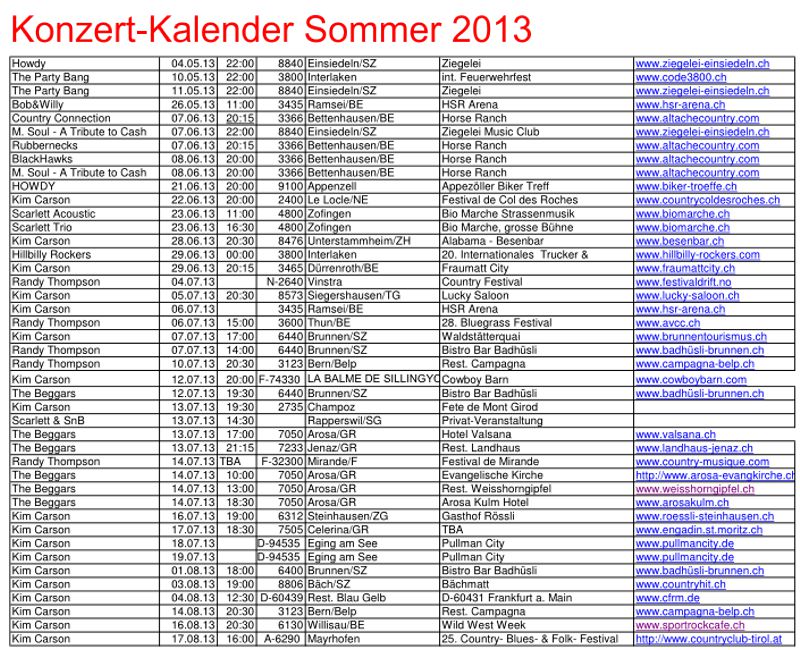 Konzert-Kalender